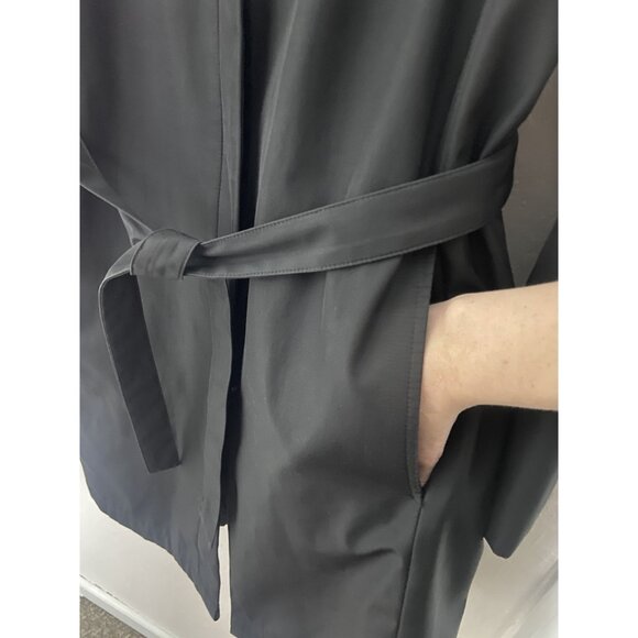 Eddie Bauer Womens Belted Black Polyester Trench Coat Size Medium - Picture 10 of 16